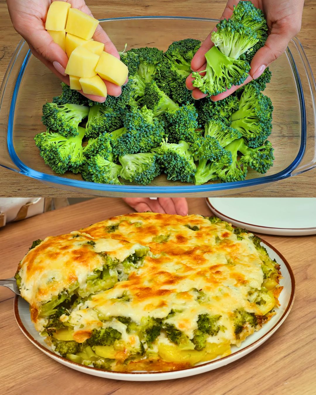 Baked Broccoli and Potato Casserole with Cheese - Greenku Recipes