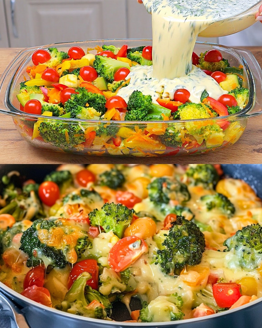 Creamy Baked Broccoli With Tomatoes And Kale - Greenku Recipes