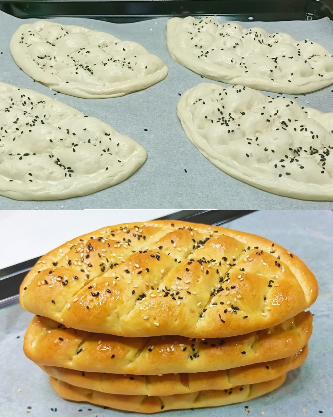 Mozzarella Stuffed Bread With Sesame Seeds - Greenku Recipes