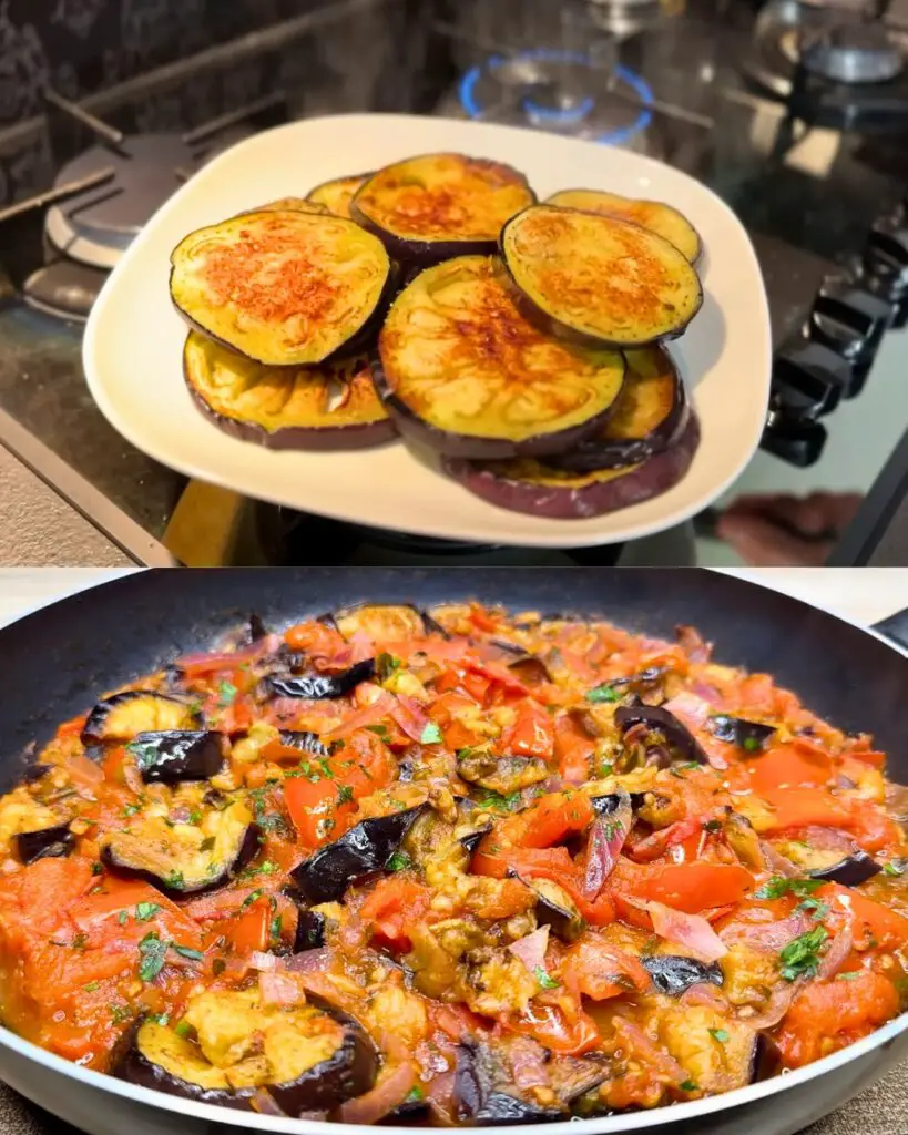 Eggplant Stew with Yogurt Sauce - Greenku Recipes