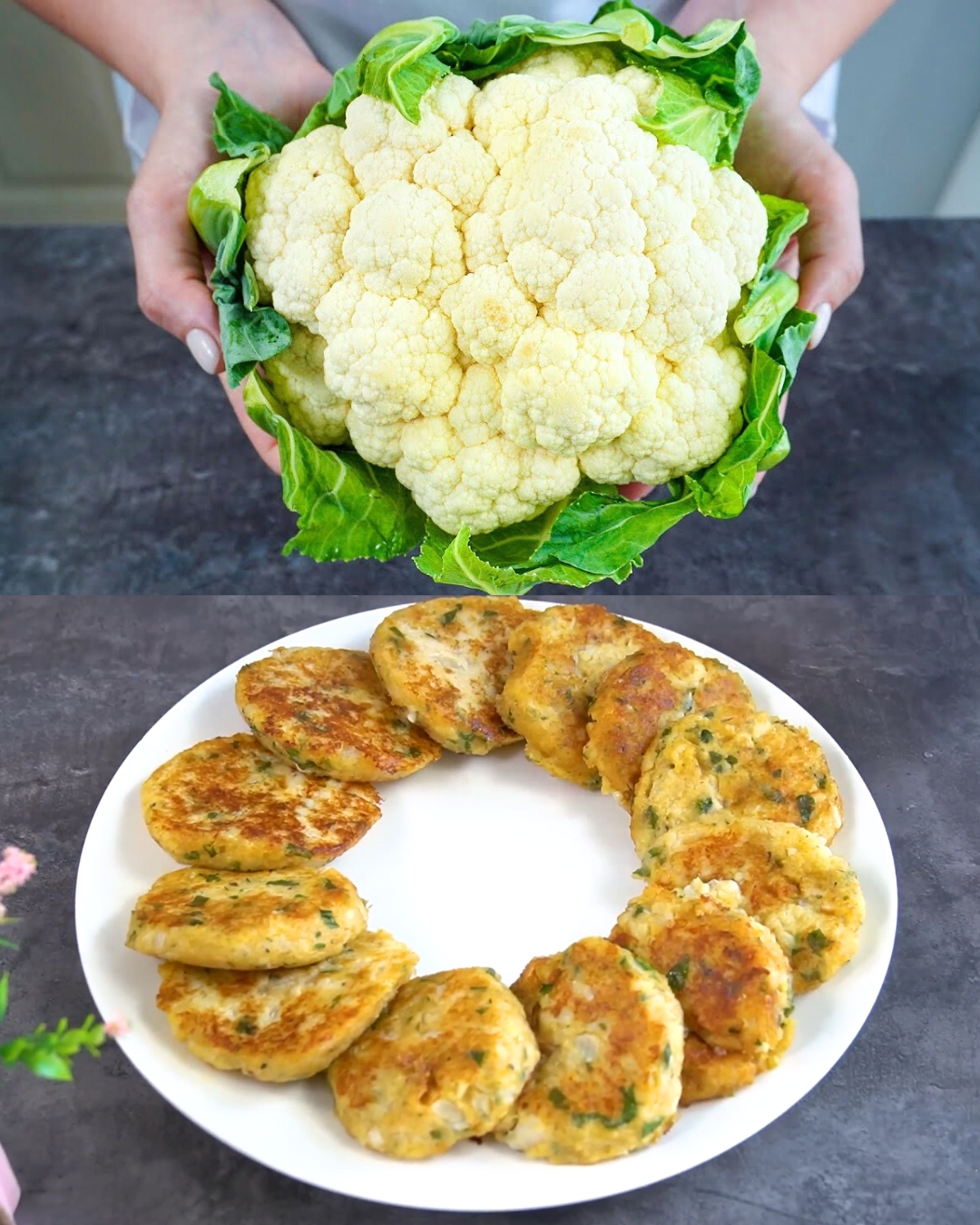 Grandma’s Cauliflower Patties with a Fresh Cucumber-Tomato Salad ...