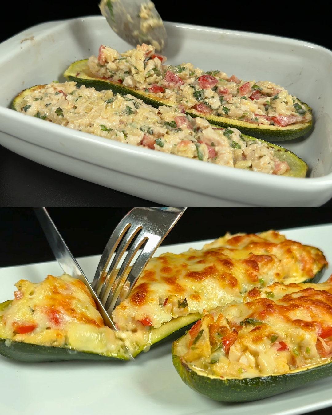 Stuffed Zucchini Boats Greenku Recipes 8556