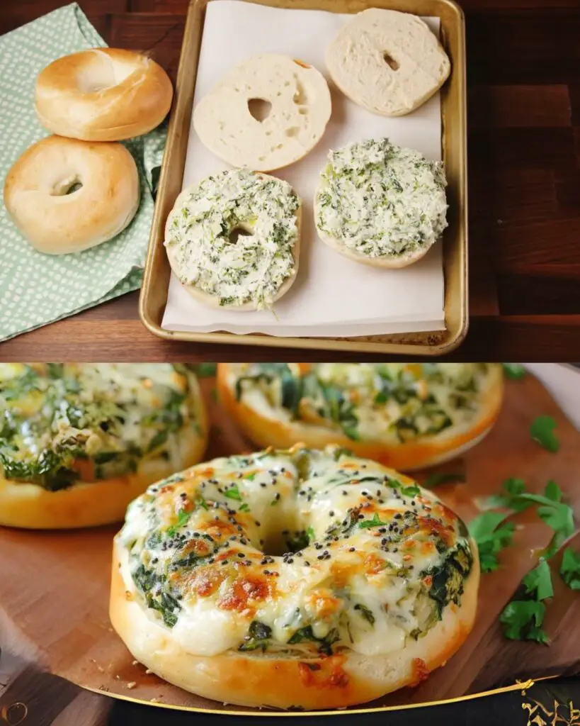 Cheesy Spinach Artichoke Bagels Recipe - Greenku Recipes